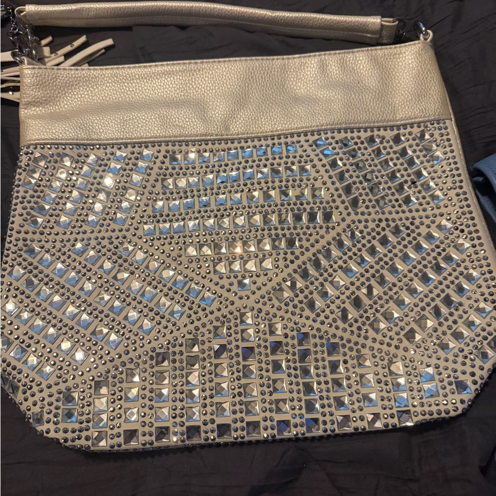 Stylish White Studded Women's Purse